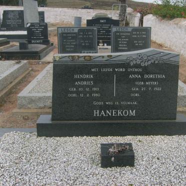 HANEKOM Hendrik Andries 1913-1980 &amp; Anna Dorethia MEYER 1922-