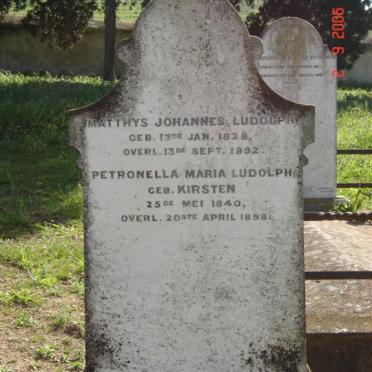 LUDOLPH Matthys Johannes 1828-1892 &amp; Petronella Maria KIRSTEN 1840-1898