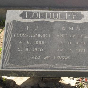 LOEDOLFF H.J. 1898-1979 &amp; A.M.S. 1903-1974