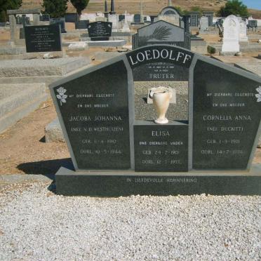 LOEDOLFF Elisa 1913-1977 :: LOEDOLFF Jacoba Johanna nee V.D. WESTHUIZEN 1910-1944 :: LOEDOLFF Cornelia Anna DUCKITT 1918-1974