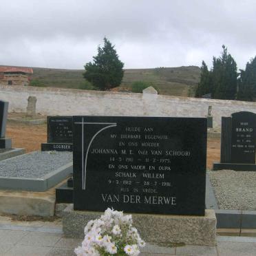 MERWE Schalk Willem, van der 1912-1981 &amp; Johanna M.E. VAN SCHOOR 1911-1975