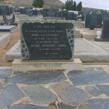 NIEKERK Jacobus Wilhelmus, van 1889-1963 &amp; Anna LOUBSER 1888-1962