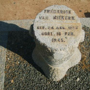 NIEKERK Frederick, van 1923-1945