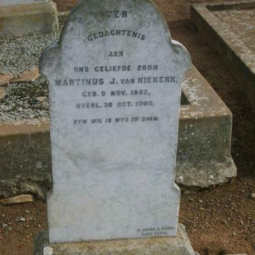 NIEKERK Martinus J., van 1882-1900