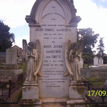 REENEN Jacob Samuel,  van 1847-1912 &amp; Maria Josina SMUTS 1848-1912