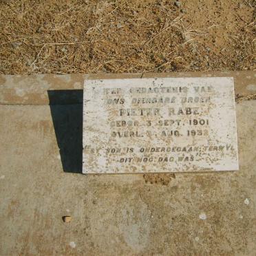 RABE Pieter 1901-1932