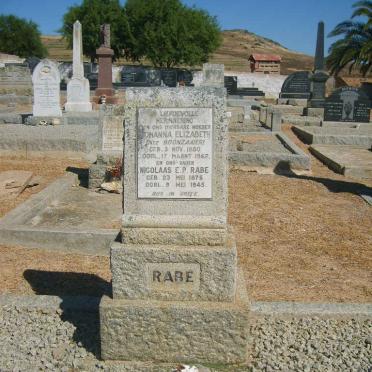 RABE Nicolaas E.P. 1875-1945 &amp; Johanna Elizabeth BOONZAAIER 1880-1942