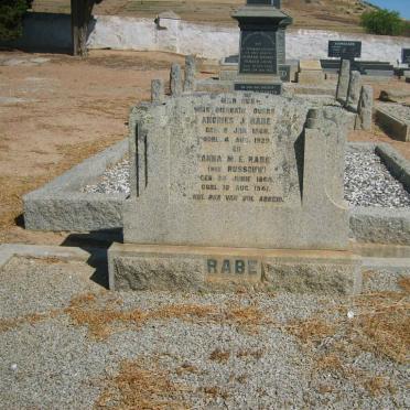 RABE Andries J. 1860-1929 &amp; Anna M.E. RUSSOUW 1864-1941