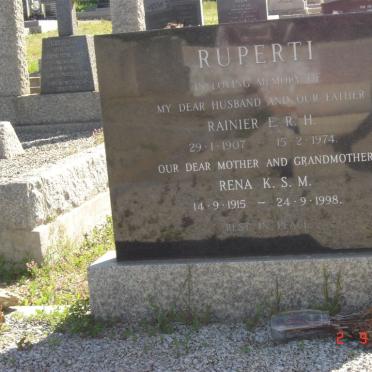 RUPERTI Rainier E.R.H. 1907-1974 &amp; Rena K.S.M. 1915-1998