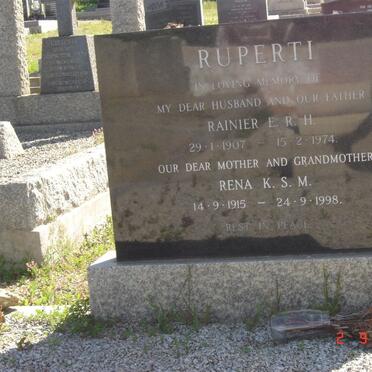 RUPERTI Rainier E.R.H. 1907-1974 &amp; Rena K.S.M. 1915-1998