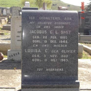 SMIT Jacobus G.L. 1880-1948 &amp; Louisa C. OLIVIER 1882-1963