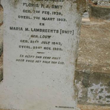 SMIT Floris P.J. 1839-1903 &amp; Maria M. LAMBRECHTS voorheen SMIT nee LOUW 1843-1920