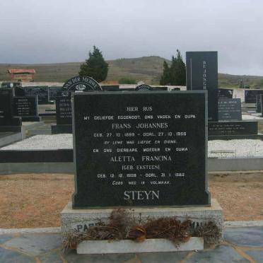STEYN Frans Johannes 1899-1966 &amp; Aletta Francina EKSTEEN 1909-1982