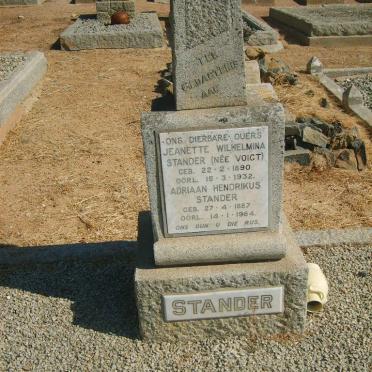STANDER Adriaan Hendrikus 1887-1964 &amp; Jeanette Wilhelmina VOIGT 1890-1932