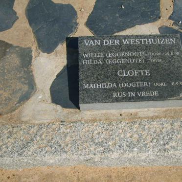 WESTHUIZEN Willie, van der -1995 &amp; Hilda :: CLOETE Mathilda -1992