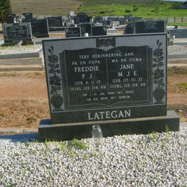 LATEGAN F.J. 1915-1989 &amp; M.J.E. 1922-1989