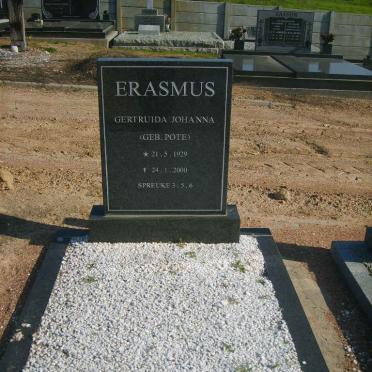 ERASMUS Gertruida Johanna nee POTE 1929-2000