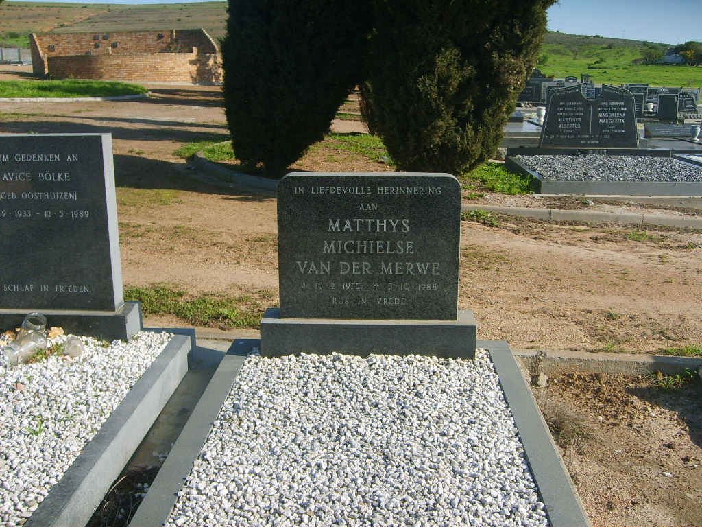 MERWE Matthys Michielse, van der 1935-1988