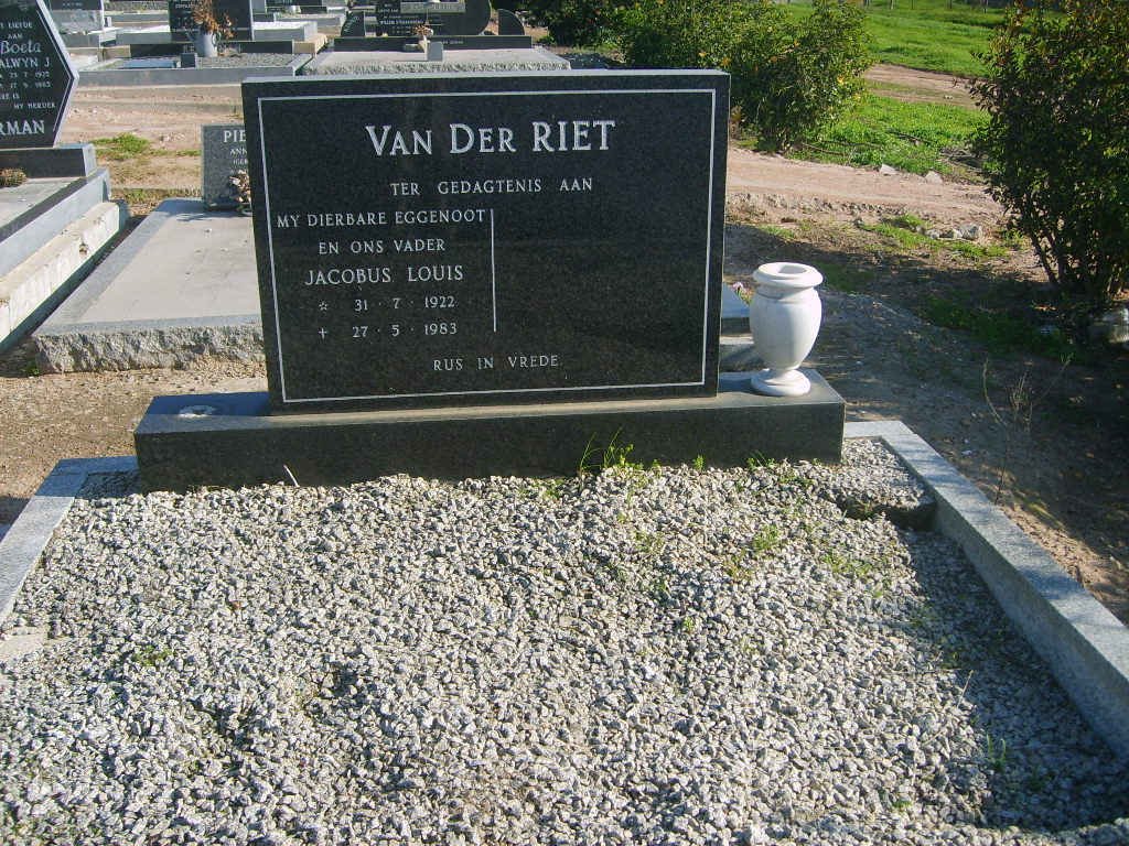 RIET Jacobus Louis, van der 1922-1983