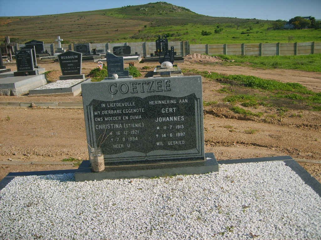 COETZEE Gert Johannes 1915-1997 &amp; Christina 1921-1994