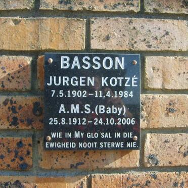 BASSON Jurgen Kotze 1902-1984 &amp; A.M.S. 1912-2006