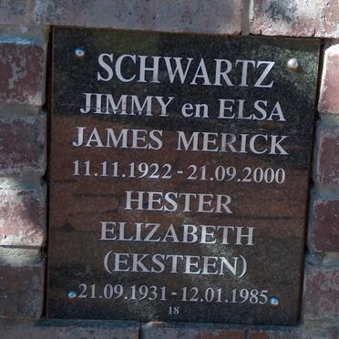 SCHWARTZ Jimmy 1922-2000 &amp; Elsa 1922-2000 :: SCHWARTZ Hester Elizabeth nee EKSTEEN 1931-1985