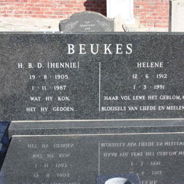 BEUKES H.B.D. 1905-1987 &amp; Helene 1912-1991