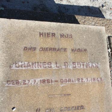 BOTMAN Johannes L.G. 1881-1949