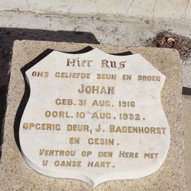 BADENHORST Johan 1916-1932