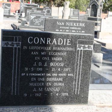 CONRADIE J.D.D. 1911-1977 &amp; A.M. 1912-1978