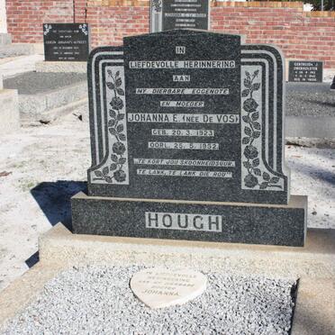 HOUGH Johanna E. nee DE VOS 1923-1952