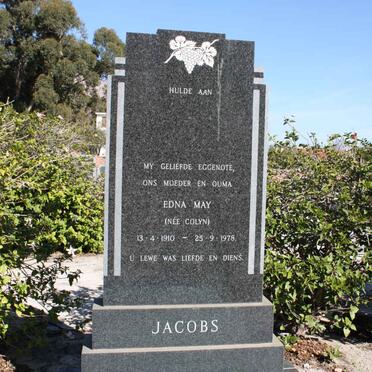 JACOBS Edna May nee COLYN 1910-1978