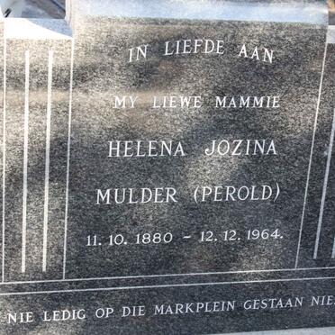 MULDER Helena Jozina nee PEROLD 1880-1964