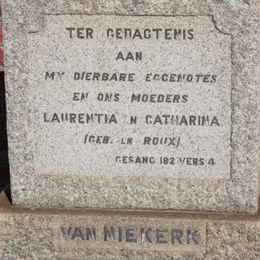 NIEKERK Laurentia nee LE ROUX :: VAN NIEKERK Catharina nee LE ROUX