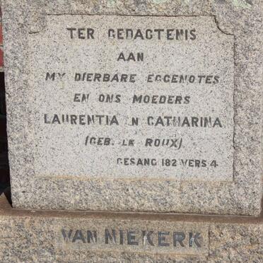 NIEKERK Laurentia nee LE ROUX :: VAN NIEKERK Catharina nee LE ROUX