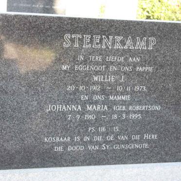 STEENKAMP Willie J. 1912-1973 &amp; Johanna Maria ROBERTSON 1910-1995