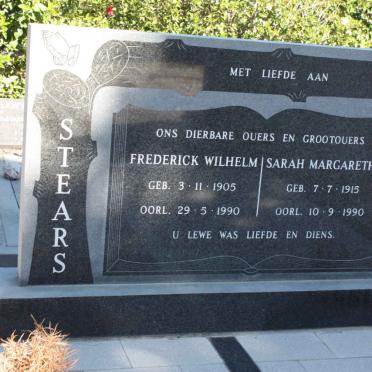 STEARS Frederick Wilhelm 1905-1990 &amp; Sarah Margaretha 1915-1990