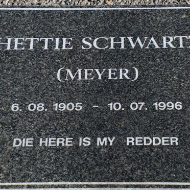 SCHWARTZ Johan George 1895-1960 &amp; Hettie MEYER 1905-1996