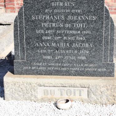 TOIT Stephanus Johannes Petrus, du 1870-1943 &amp; Anna Maria Jacoba 1879-1950