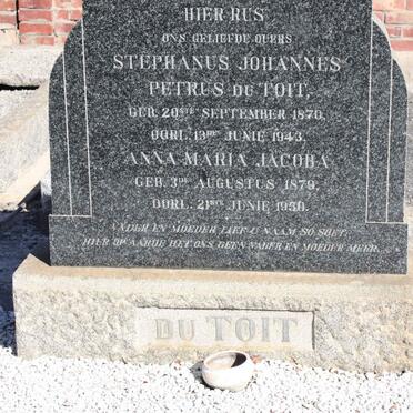 TOIT Stephanus Johannes Petrus, du 1870-1943 &amp; Anna Maria Jacoba 1879-1950