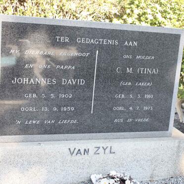 ZYL Johannes David, van 1902-1959 &amp; C.M. LAKER 1910-1973