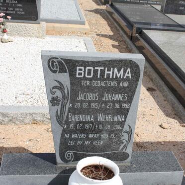 BOTHMA Jacobus Johannes 1915-1998 &amp; Barendina Wilhelmina 1917-2002