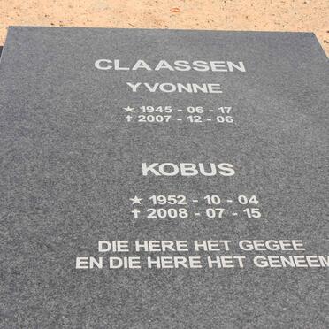 CLAASSEN Kobus 1952-2008 &amp; Yvonne 1945-2007