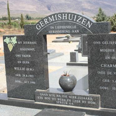 GERMISHUIZEN H.W. 1922-1996 &amp; Charmaine DE VILLIERS 1930-1996