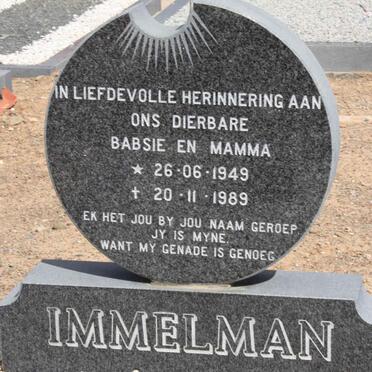 IMMELMAN Babsie 1949-1989