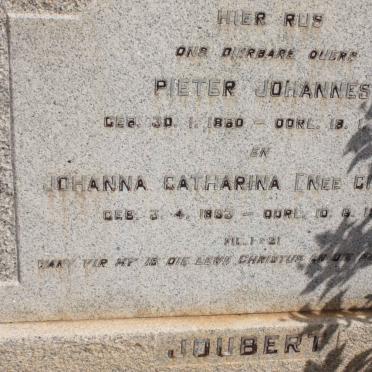 JOUBERT Pieter Johannes 1860-1930 &amp; Johanna Catharina CILLIERS 1863-1954