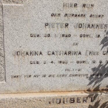 JOUBERT Pieter Johannes 1860-1930 &amp; Johanna Catharina CILLIERS 1863-1954