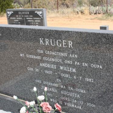KRUGER Andries Willem 1907-1982 &amp; Juliana Augusta 1911-2001