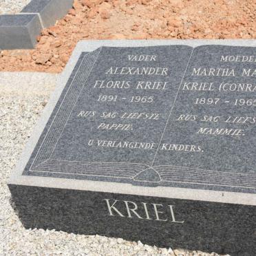 KRIEL Alexander Floris 1891-1965 &amp; Martha Maria CONRADIE 1897-1965