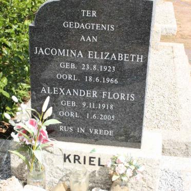 KRIEL Alexander Floris 1918-2005 &amp; Jacomina Elizabeth 1923-1966